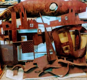 Arte: Leo Alejo (Girona, 1950) - Escultura - Titulo Girona i Cases del Riu
